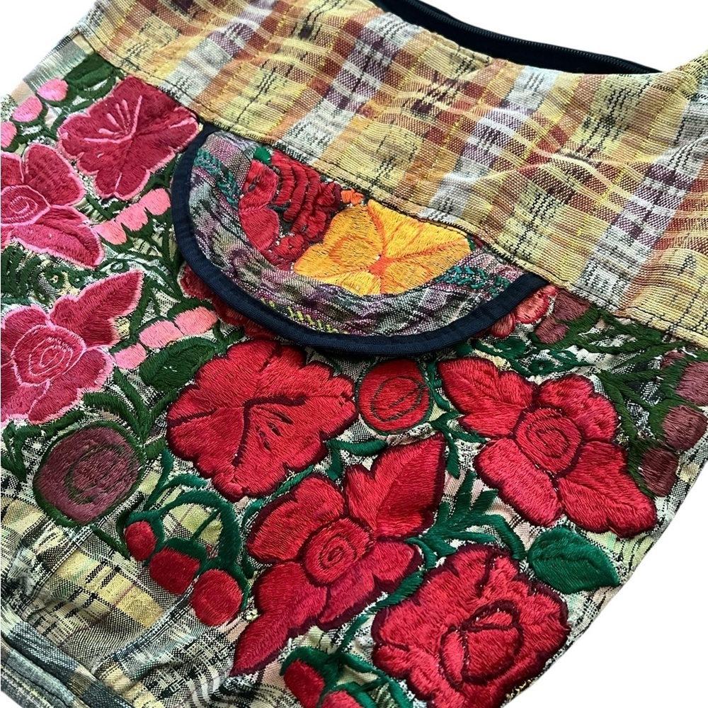 Vibrant Adjustable Patchwork Embroidery Boho Bag … - image 2